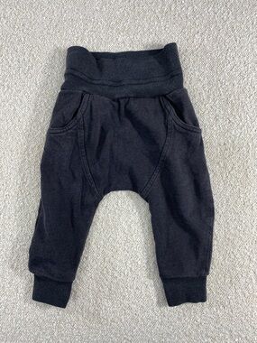 Kids Black Relaxed Harem Joggers with Elastic Waistband